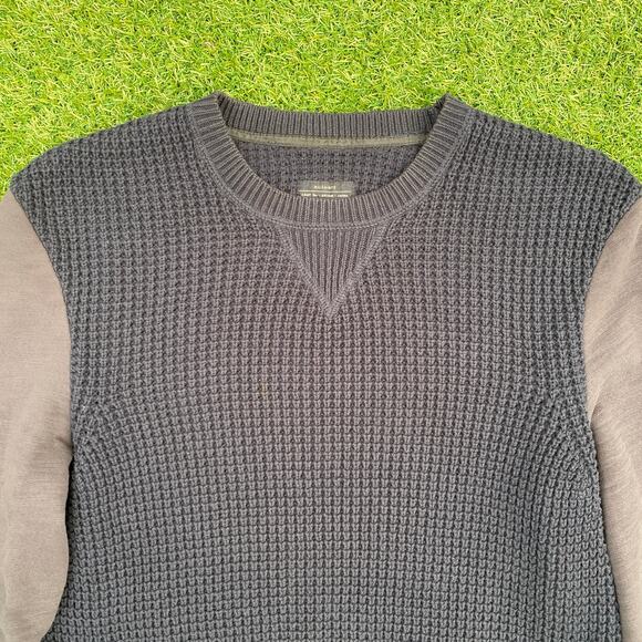 All Saints Men's Knit Mather Crewneck Elbow Patch Sweater - Picture 2 of 6